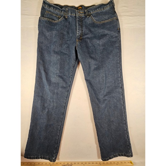 Lee Other - Lee Relaxed Fit Fleece Lined Jeans Mens 38x32 Blue Denim Winter Pants 102055791